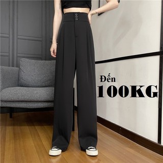 3 Khuy Cạp Cao 8 Cm, Quần Ống Rộng Nữ, Chất Vải Tuyết mưa Cao Cấp, Có Bigsize tới 102Kg