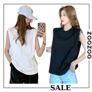  Zoozoo - Áo Tank Top Nữ màu trơn thiết kế dáng rộng phong cách Vintage 