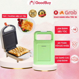 Máy Làm Sandwich DELADEP, Máy Kẹp Bánh Mì, Hamburger Tiện Dụng Dành Cho Bữa Sáng 2 Mặt Tặng Kèm Vỉ, Chống Dính Cao Cấp