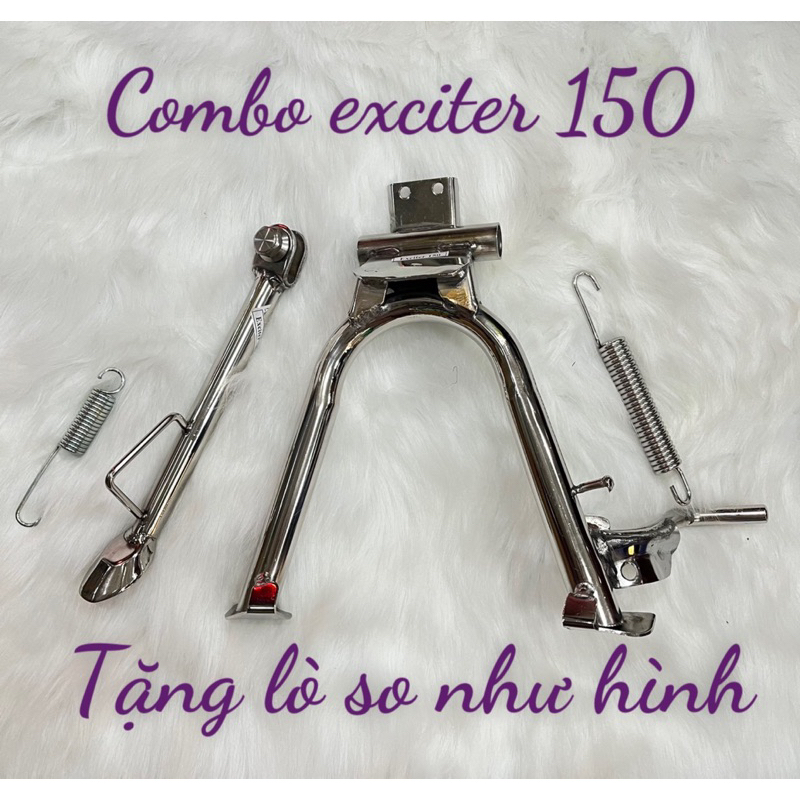 Combo chân chống exciter 150 inox( đẹp như hình)