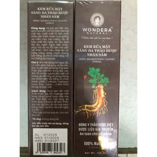 Kem rửa mặt nhân sâm Wondera sáng da 150g