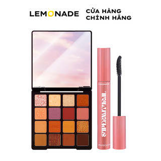 Combo Lemonade Bảng phấn mắt Aesthetic Eyeshadow Palette 20.8g và Chuốt mi SuperNatural Mascara 7.5g