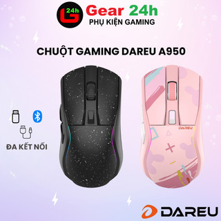 Chuột Gaming Dareu A950 Star Black / Candy Pink ( kết nối - Type-C / Bluetooth / 2.4G)