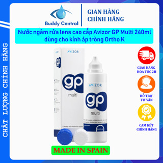 Dung dịch ngâm rửa kính áp tròng, nước ngâm lens Avizor GP Multi 240ml/60ml - Buddy Central
