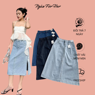 Keny skirt - chân váy jean nữ dài dáng a, chân váy denim, váy jean