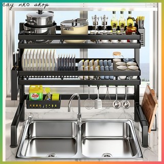 Sta kệ đựng bát đĩa trên bồn rửa bát cao cấp đa năng 1/2 tầng kệ để chén đĩa trên bồn rửa bát kệ chạn úp chén đũa đa năn