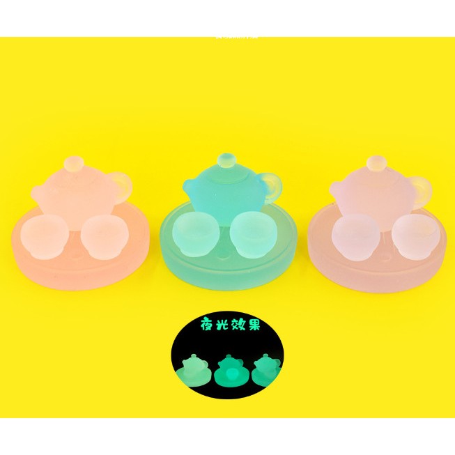 Mô hình bộ ấm chén mini kèm đĩa trang trí nhà búp bê, DIY