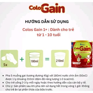 [ Có mã QR tích xu] Sữa bột Colos Gain đủ số  800g - Date mới nhất