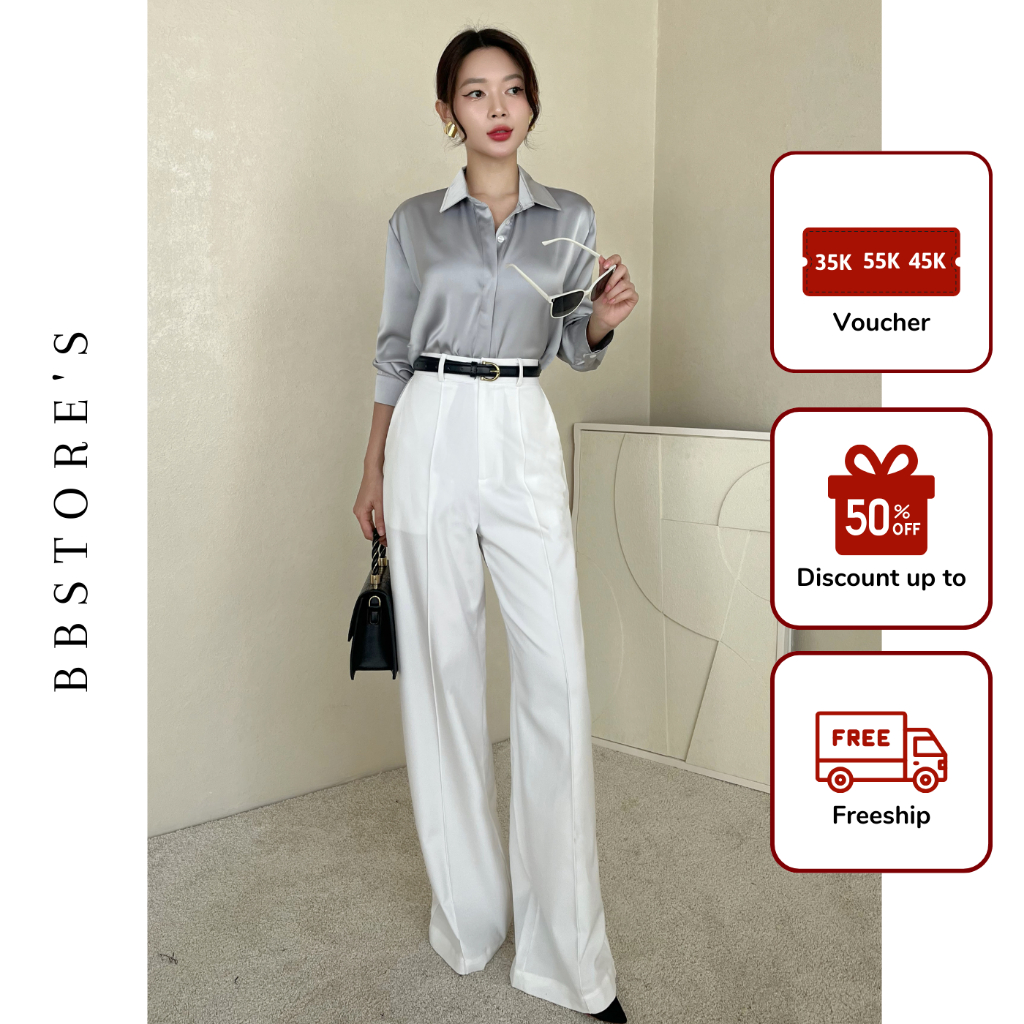 Quần Suông Công Sở Lưng Cao Nhiều Màu BBSTORE'S - Q2295