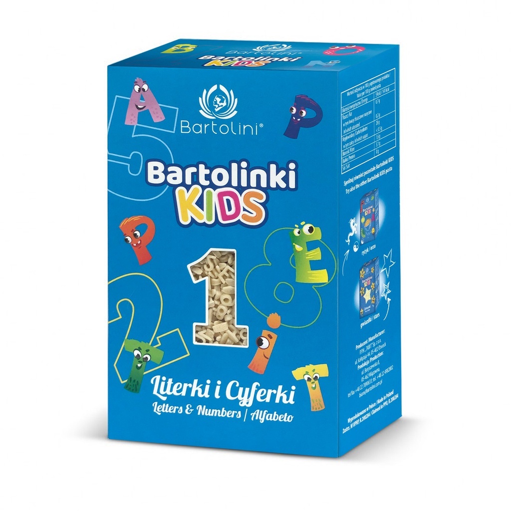 Mì nui cho bé Bartolini 250g - Chữ cái