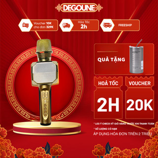 Micro karaoke bluetooth sd 10 degounetech official âm tốt, micro không dây hát karaoke, nâng tone, lọc âm