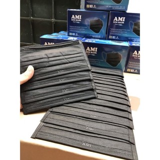 Khẩu trang y tế 4 lớp màu đen than hoạt tính hộp 50 cái