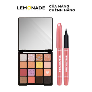 Combo Lemonade Bảng mắt Aesthetic Eyeshadow Palette Ver 2 20.8g và Bút kẻ mắt SuperNatural Eyeliner 1g