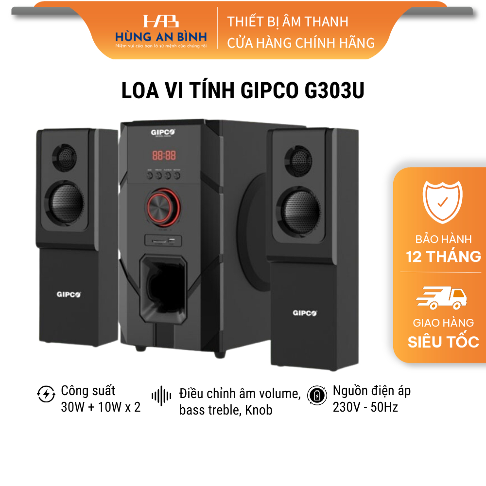 Loa Vi Tính GIPCO G303U Công Suất Lên Đến 35W Đáp Ứng Tốt Mọi Thể Loại Của Nhạc