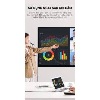 Micro Để Bàn UGREEN 10934 (Độ nhạy cao,chip âm thanh DSP giãm tạp âm,Cổng USB cho PC,Laptop) - Hàng Chính Hãng
