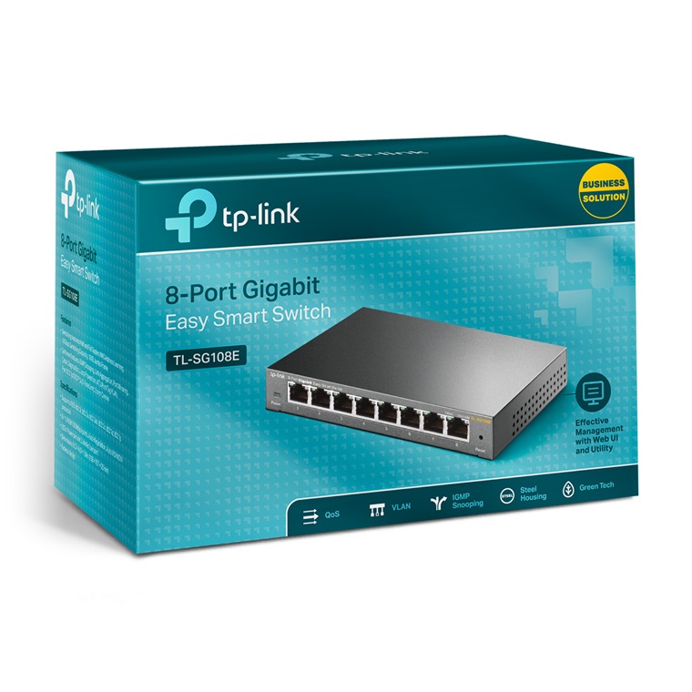 SWITCH TP-LINK TL-SG108E (8-PORT GIGABIT DESKTOP EASY SMART SWITCH)