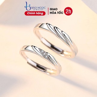 Nhẫn đôi bạc nam nữ bạc 925 đôi cánh thiên thần đính đá Zirconia quà tặng ý nghĩa cho cặp đôi - ND2915- Bảo Ngọc Jewelry