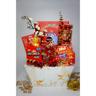 GIỎ QUÀ TẾT, KHAY QUÀ TẾT ĐỎ - SHIP HOẢ TỐC