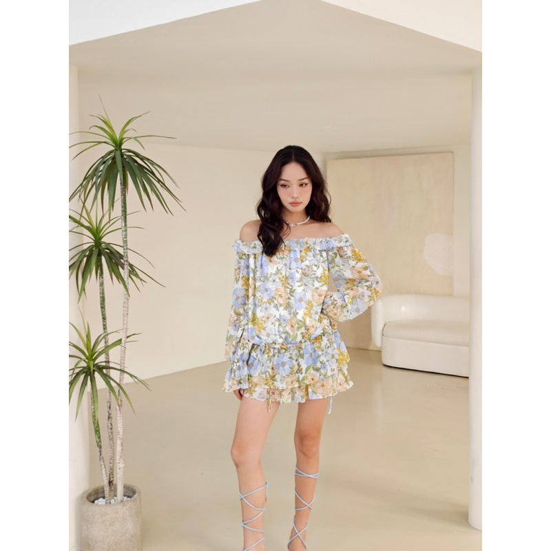 Beachclub_set áo babydoll bẹt bai