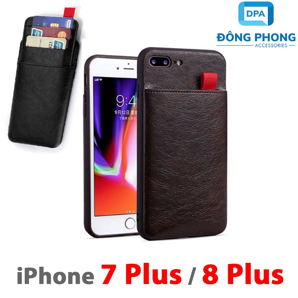 Ốp Lưng iPhone 7 Plus, 8 Plus Có Khe Đựng Card Visit Đa Năng