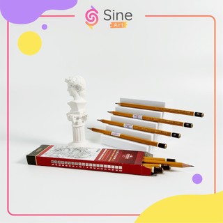 [ SINE ART ] Bút chì tiệp KOH 1500 màu vàng 2B 3B 4B 5B 6B 8B HB vẽ hình họa, vẽ phác thảo, vẽ ký họa HÀNG CHÍNH HÃNG