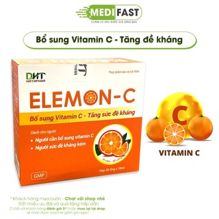 Siro  Elemon C hộp 20 ống - Bổ sung Vitamin C giảm chảy máu mũi tăng đề kháng miễn dịch giúp cơ thể khỏe mạnh đỡ mệt mỏi