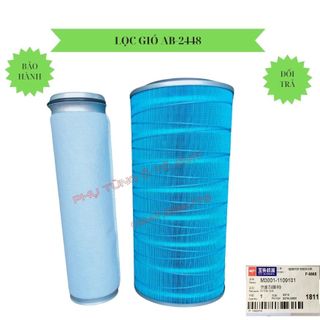 Lọc gió động cơ tải cheng long, dongfeng loại 9 - 13 tấn. KT 24X48, bằng sắt có ruột