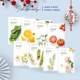 Mặt nạ giấy Nature Republic Hàn Quốc Real Nature Mask cấp ẩm dưỡng trắng phục hồi da chính hãng 25ml | IchiBeauty.vn