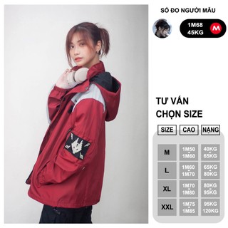 Áo Khoác Dù Đỏ Bạc Thêu Ryuki Nam Nữ Unisex Form Rộng Oversized