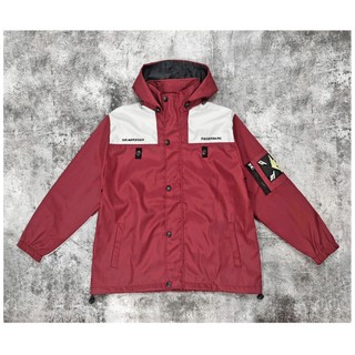 Áo Khoác Dù Đỏ Bạc Thêu Ryuki Oversized