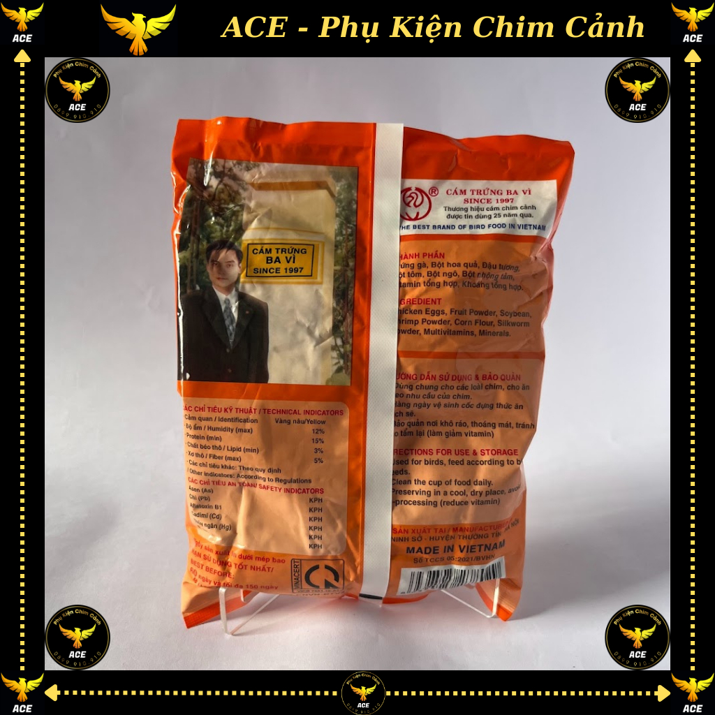 Cám trứng ba vì, cám trứng, cám chim, cám chim tổng hợp, cám ba vì tổng hợp chính hãng đóng gói cao cấp, gói 500g