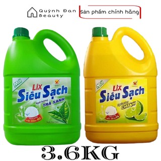 Nước rửa chén Lix CAN 3.6kg Trà Xanh & Hương Chanh rửa chén siêu sạch