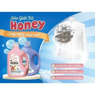 Combo 4 can nước giặt xả honey can 2l