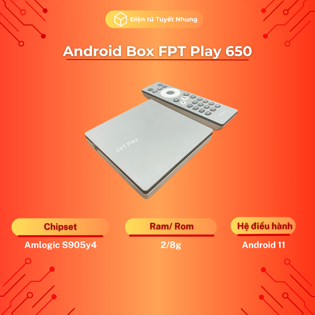 FPT Play Box 650 2/8G 2023 Có Netflix, Rom ATV 11, Không Mất Phí Hàng Tháng - Android Box, Tv Box Lỗi 1 Đổi 1 3 Tháng