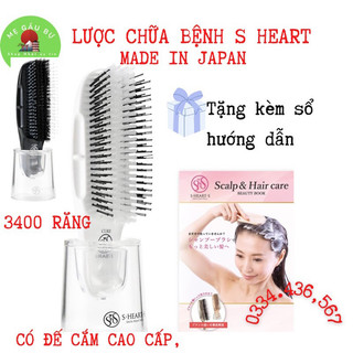 [Sẵn] [có đế cắm] [ mẫu 2023-3400 răng] LƯỢC VÀNG S HEART PREMIUM - MADE IN JAPAN