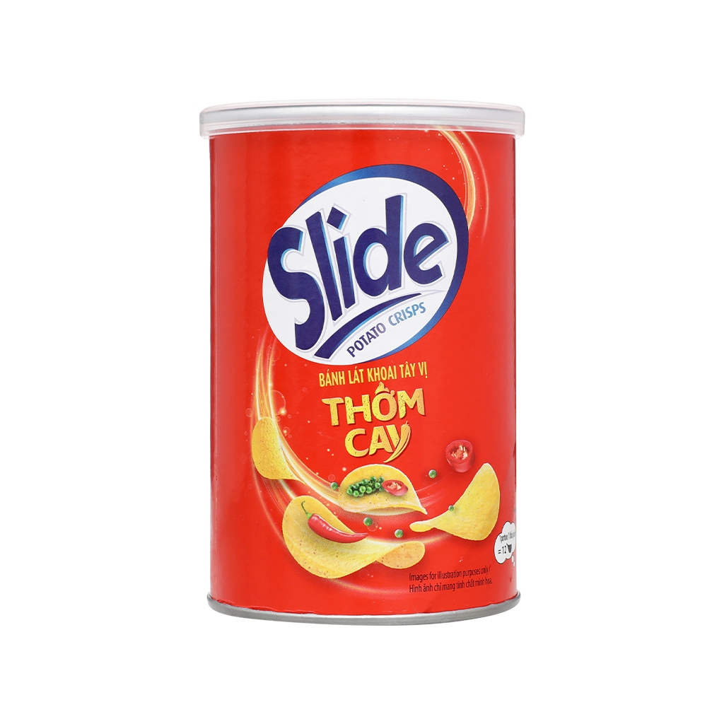 Snack Khoai Tây Slide Thơm Cay (Lon 65g)