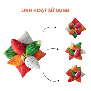 Bóng múi Montessori vải Cotton luyện mắt, chân, tay cho bé PiPoVietnam, kèm chuông và dây