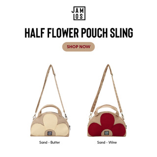 Half Flower Pouch Sling - Túi đeo chéo xách tay canvas nhỏ gọn hoạ tiết bông hoa Tết Jamlos