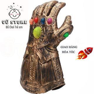 Găng tay vô cực thanos nhựa dẻo, có đèn led phát sáng âm thanh hóa trang thanos avengers