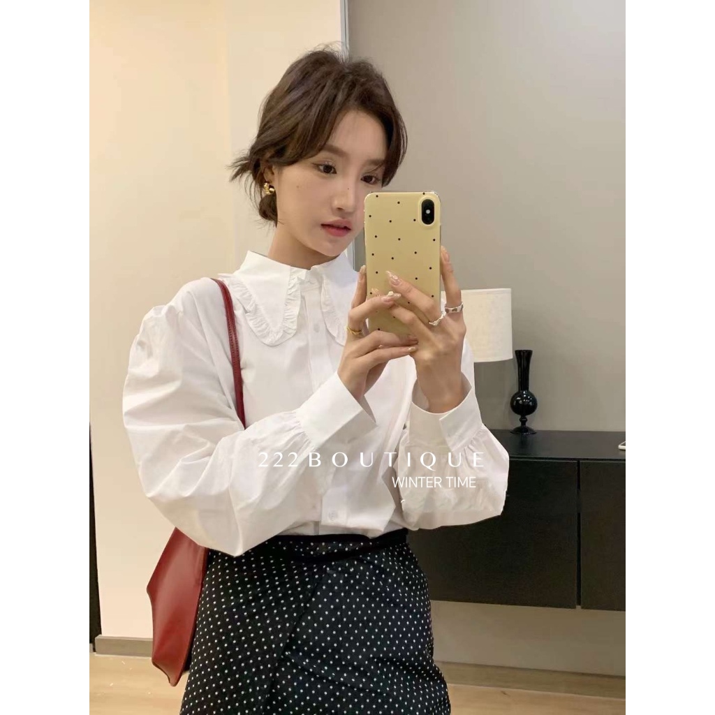 Áo sơ mi cổ sen nhẹ 91132
