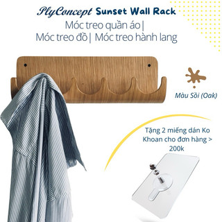 Móc treo quần áo Gỗ uốn cong Plyconcept Sunset Wall Rack - Gỗ Sồi