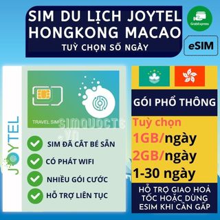 Sim du lịch Hongkong Hong Kong Macau Macao internet tốc độ 4G tùy chọn 1-30 ngày