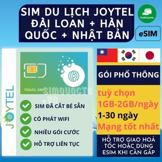 Sim du lịch đài loan nhật bản hàn quốc tốc độ cao 4g 5g tùy chọn từ 1 đến 10 ngày hãng joytel