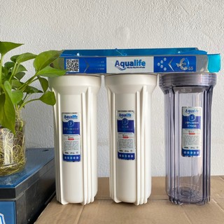 Bộ lọc nước sinh hoạt 3 cốc 10 inch đầy đủ lõi lọc, tay vặn, pass đã ráp sẵn