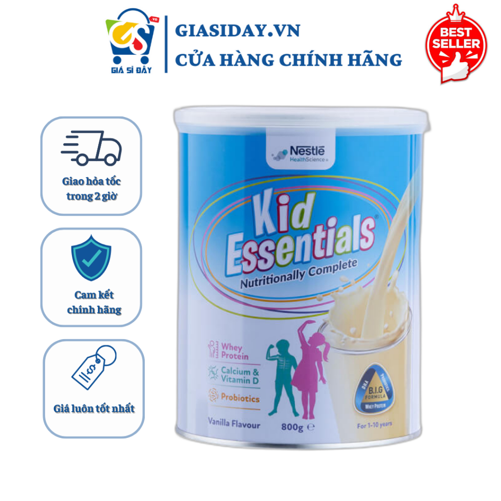 [HSD 2025] Sữa Kid Essentials Nestle Úc Vị Vani - Sữa Bột Công Thức 800g