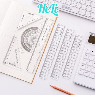 Thước kẻ nhựa trong suốt 15cm 18cm 20cm, dụng cụ học tập