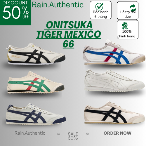 Giày Onitsuka Tiger Mexico 66 White/Black mẫu mới hot trend năm 2024