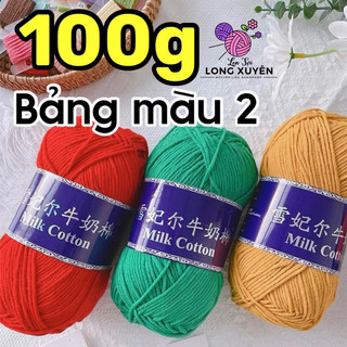 Len Milk Cotton 100g mác xanh Xuefeier BẢNG 2 (49-67)