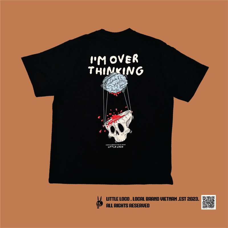 Áo thun oversize unisex nam /nữ Little Loco Overthinking