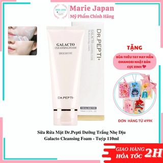 Sữa Rửa Mặt Dr.Pepti Dưỡng Trắng Nhẹ Dịu Galacto Cleansing Foam - Tuýp 110ml